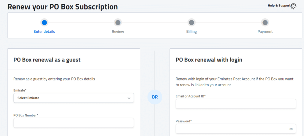 emirates post po box renewal online - khaleejpage.com